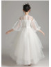 Ivory Lace Tulle High Low Flower Girl Dress